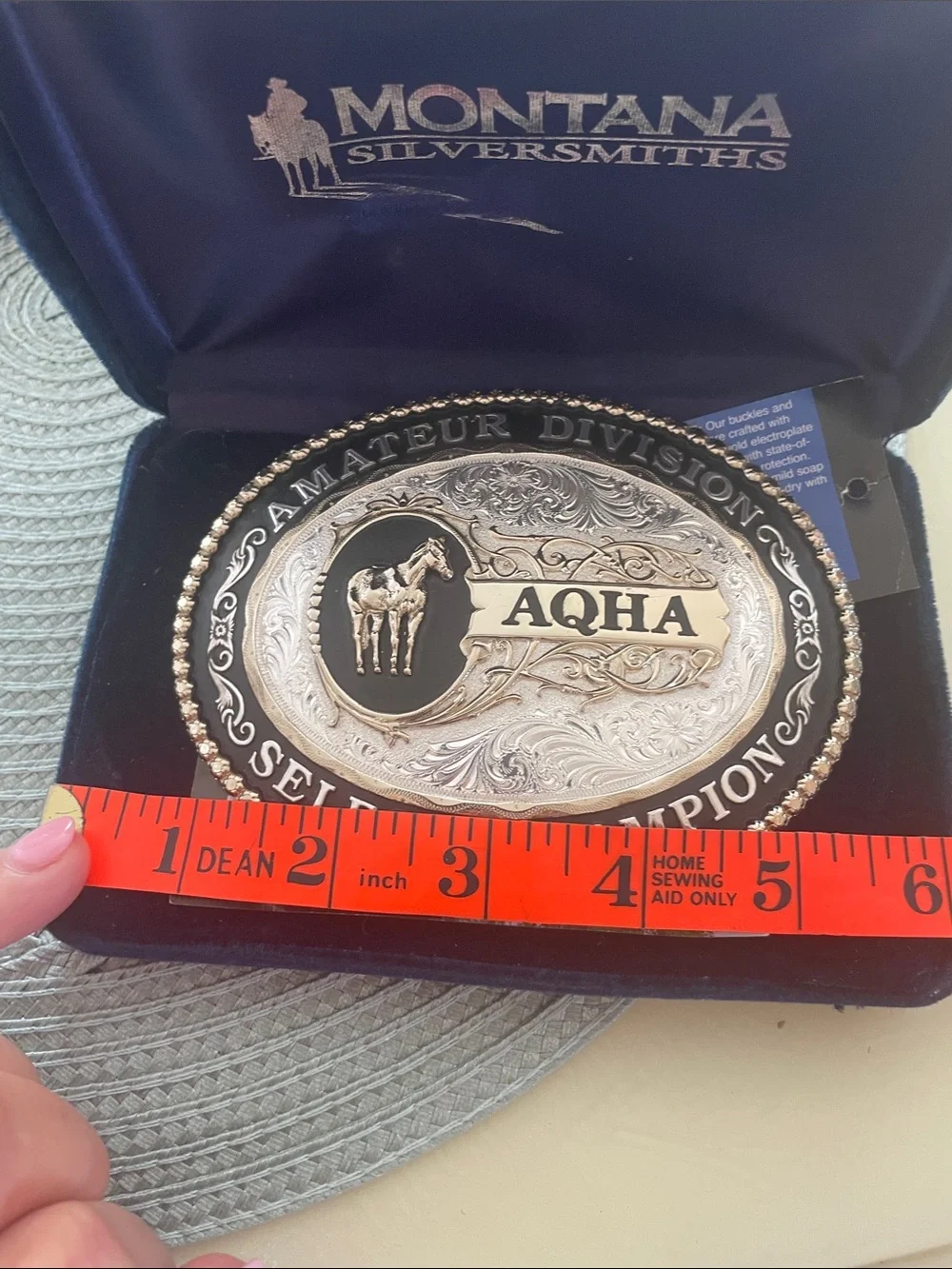 Montana Silversmiths AQHA Select Champion Belt Buckle - Silver and Black